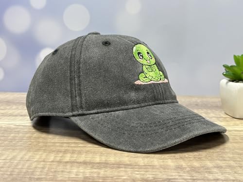 Adjustable Embroidery Animal Baseball Hat for Kid Toddler Child - color: Snake (Washed Black)