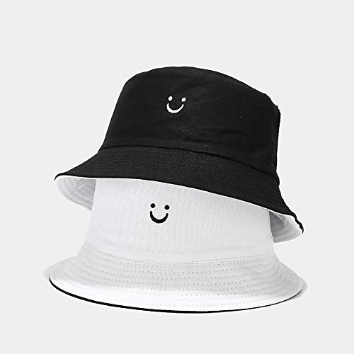 Unisex Bucket Hat Beach Sun Hat Aesthetic Fishing Hat for Men Women Teens, Reversible Double-Side-Wear - color: Black and White