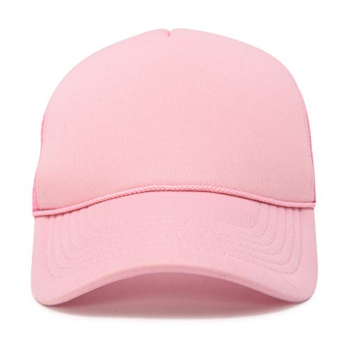 DALIX Solid Blank Trucker Hats Caps 2 Pack - color: Light Pink