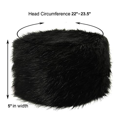 sy soul young Women's Winter Faux Fur Cossak Russian Style Hat Warm Cap - color: Black