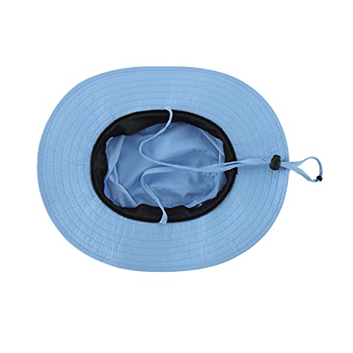 Kids Sun Protection Hat Quick Dry Adjustable Wide Brim Bucket Hat for Boys Girls Summer Fishing Hiking - color: Aqua Blue