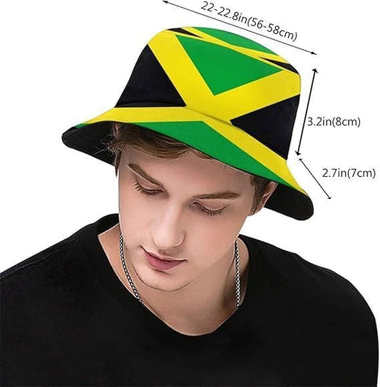 Jamaican Flag Bucket Hat Unisex Fashion Summer Sun Hat Jamaica Fisherman Hat Outdoor Travel Beach Hat - color: Color-1
