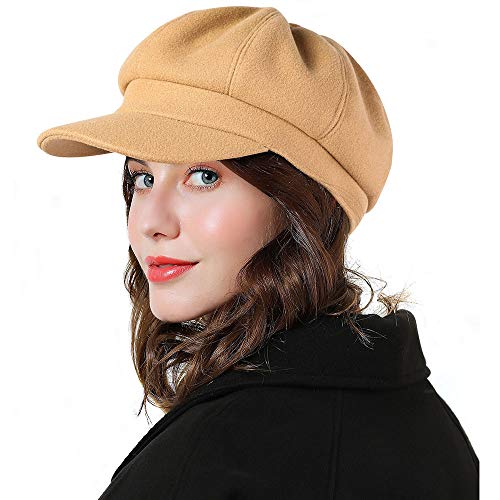 Sumolux Women Beret Newsboy Hat French Cap Classic Winter - color: Camel