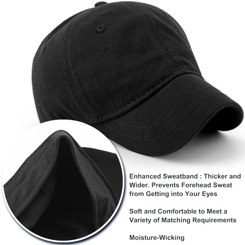 Loneshark Short Brim Baseball Cap for Running Small Bill Umpire Hat - color: Black
