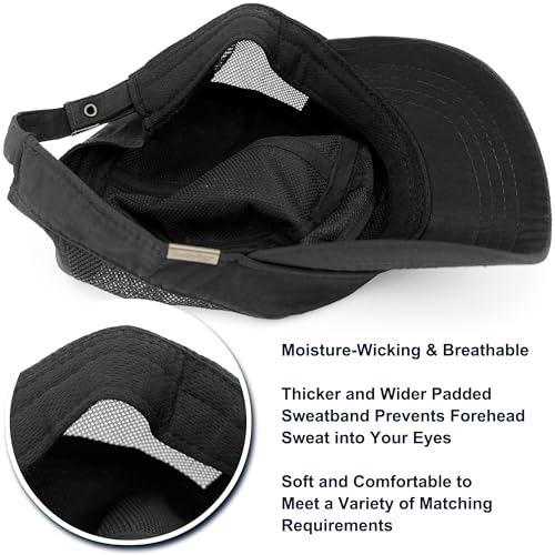 Loneshark Water Resistant Military Hat Quick Dry Cadet Cap Army Flat Top - color: Sport-logo-w-mesh-black