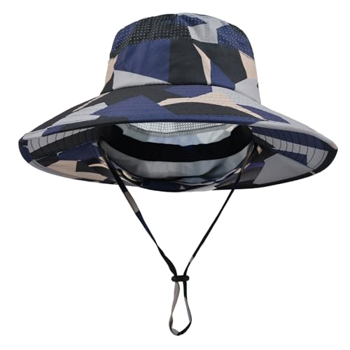 ZOORON Sun Hats for Men Women with Neck Flap Fishing UPF 50+ UV Protection - color: Camo Beige