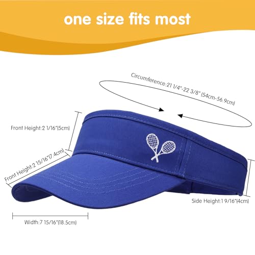 WILLPORT Kids Adjustable Cotton Visor Sun Hat,6-12Y - color: Royal Blue