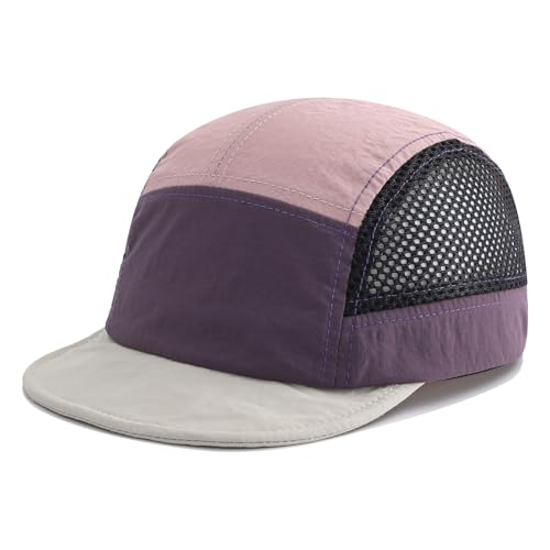 Soft Short Brim Hats Mens 5 Panel Baseball Cap Mesh Breathable Dad Hat Multi Color Running Hats Quick Dry Sports Cap - color: Mg-wcwmdym2536-purple
