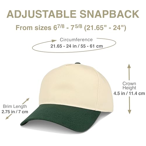 E BY ELIDAN Two Tone A-Frame Trucker Hat, 5-Panel Blank Baseball Snapback - color: Stone Dark Green
