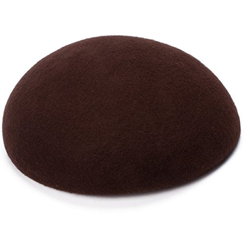 Cute Wool Felt Pillbox Hat Millinery Round Fascinator Base Craft Supply A048 - color: Brown