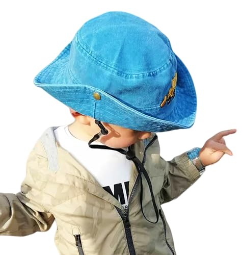 Excavator Toddler Baby Bucket Hats for Kids UV Protection Beach Hat Kids Camping Fishing Hat for Boy 2-8 Years - color: Blue