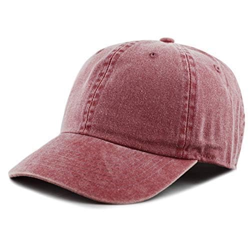 The Hat Depot 100% Cotton Pigment Dyed Low Profile Dad Hat Six Panel Cap - color: 1. Burgundy