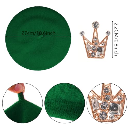 choyaxo 3pcs French Beret Hat Set Costume Accessories Set Including Beret Hat Scarf Crown Pin for Women French Themed Party - style: Fashion Style