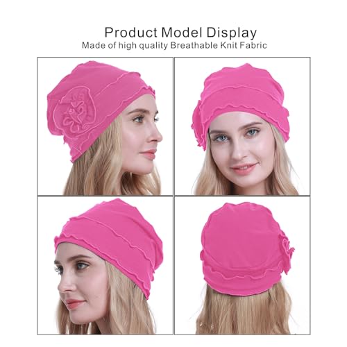 osvyo Chemo Headwear Turban Cap for Women - Cancer Beanie Hair Loss Sealed Packaging - color: Cotton Fuscia Pink