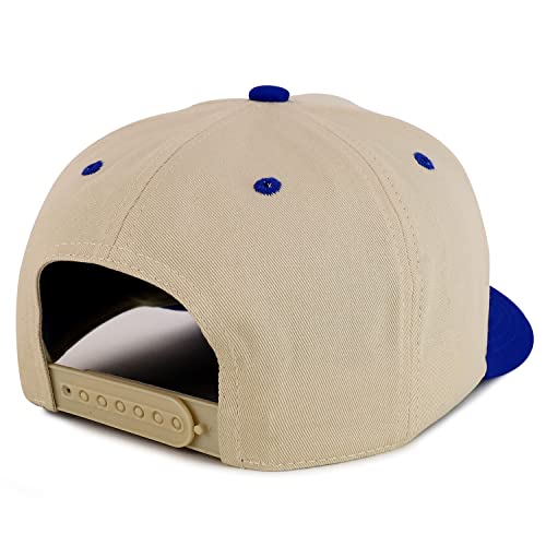 Trendy Apparel Shop Premium High Crown Cotton 5 Panel Pro Style Cap - color: Royal Stone