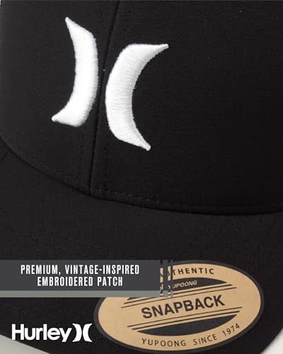 Hurley Mens Cap Del Mar Mesh Panel Trucker Hat with Snap Back - color: Black/White