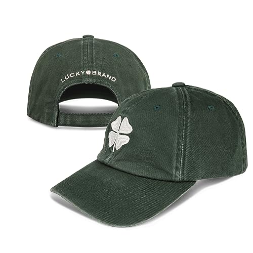 Lucky Brand Classic Cotton Adjustable | Dad Hat | Baseball Cap | Golf | Fishing | Low Profile | 5 Panel Design - color: Clover - Pine