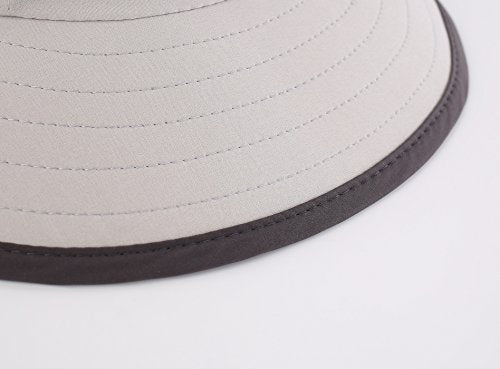 Connectyle Kids Sun Hat Adjustable Fishing Hat for Boys Grils Breathable UPF 50+ Protection Outdoor Beach Hat with Neck Flap - color: Grey