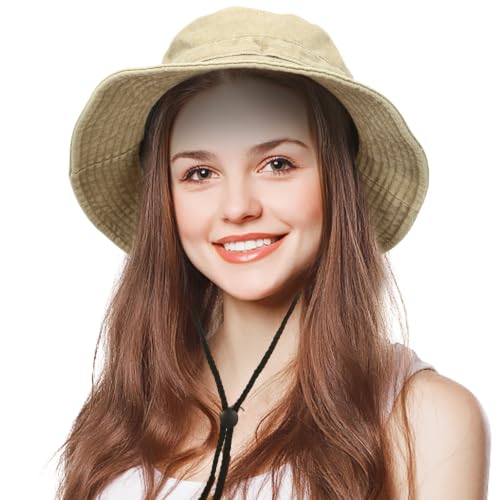Camo Bucket Hat for Men Women, UPF 50+ Wide Brim Sun Protection - color: Yellow