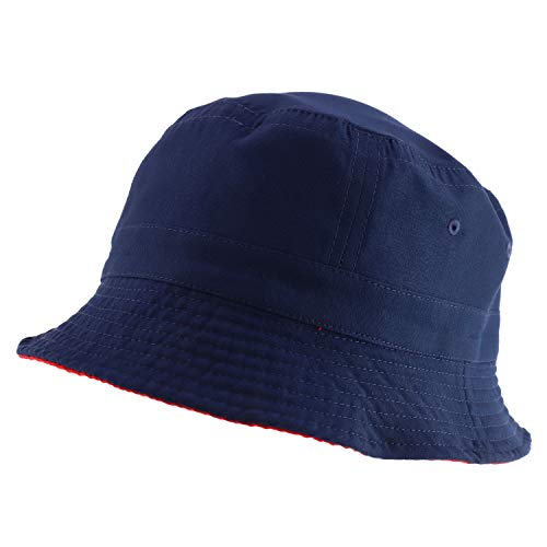 Armycrew Big Size Oversized Microfiber Reversible Bucket Hat - color: Navy Red, size: XX-Large-3X-Large