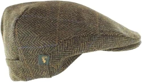 Mucros Weavers Irish Flat Cap Men Trinity Tweed Hat Driving Cap Made in Ireland - color: Moss Green, size: Large