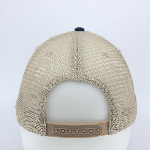 Washed Cotton Unstructured Soft Mesh Adjustable Trucker Baseball Cap - color: Navy/Navy/Khaki, size: One Size