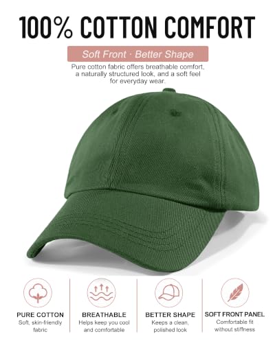 Lvaiz Womens Satin Lined Baseball Cap Washed Cotton Adjustable Dad Hat - color: Vintage Green