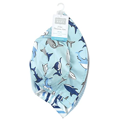 Hudson Baby Baby Hudson Baby Unisex Baby Sun Protection Hat - color: Shark Stripe, size: 12-24 Months