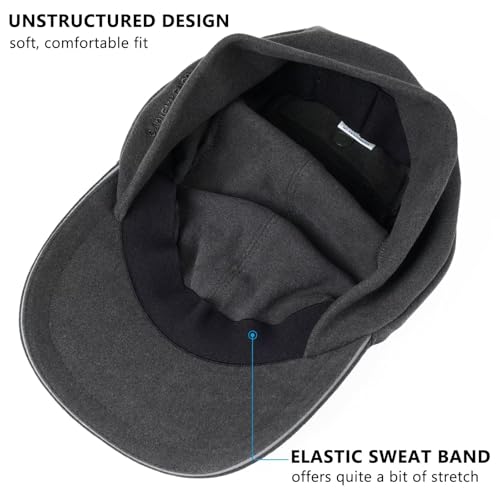 GADIEMKENSD Women's Winter Reflective Fleece Ponytail Hat with Drop Down Ear Warmer - color: Dark Gray, size: 7-7 1/8