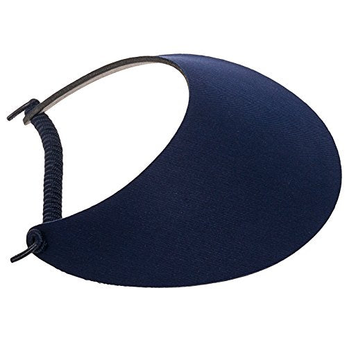 MG Women's Cotton Solid String Sun Visor Hat - color: Navy