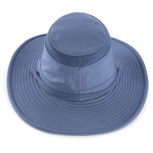 Home Prefer Classic UPF 50+ Men's Sun Hat Wide Brim Bucket Hat UV Protection Fishing Hat for Men Beach Safari Gardening Golf - color: Blue, size: Large