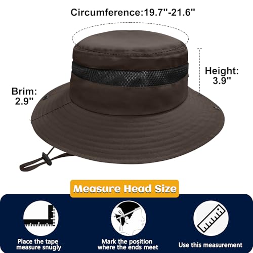 ZOORON Outdoor Kids Sun Hat UPF 50+ Quick Dry Bucket Hat for Boys Girls - color: 1pack-brown