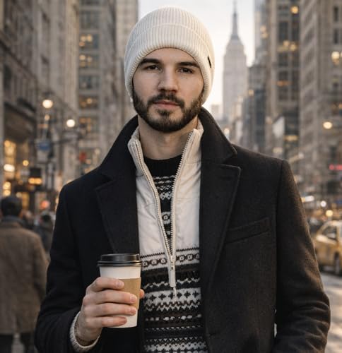 Revony 100% Cotton Men’s Skull Beanie – Soft, Structured, Everyday Comfort - color: Charcoal