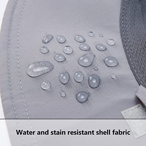 BASSDASH UPF 50+ Sun Fishing Hat Water Resistant with Detachable Neck Flap - color: Light Grey - Big Head Size