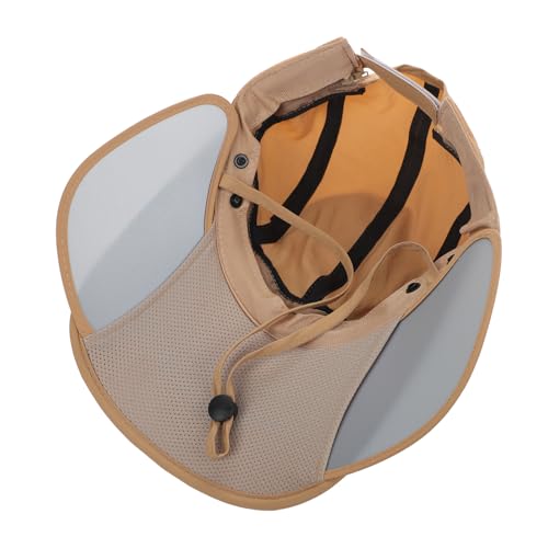 Outdoor Fishing Hat UV Sun Protection Hat with Removable Face Cover & Neck Flap, Sun Visor Hats with Retractable Brim - color: Khaki