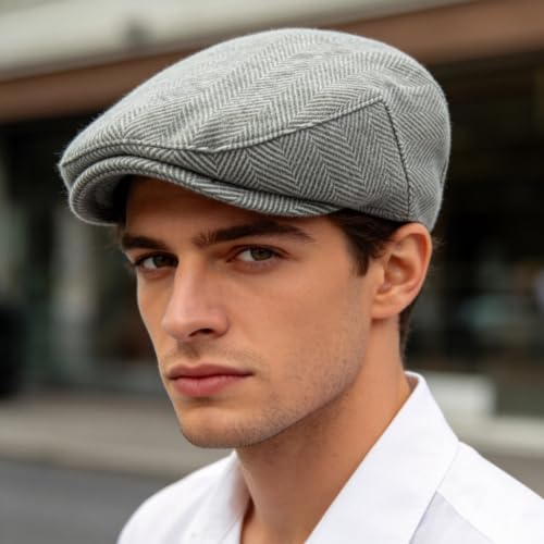 Idopy Men`s Classic Adjustable Ivy Irish Newsboy Golf Cap Hat - color: 267 Grey