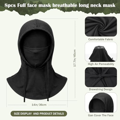 Chicingyou 8 Pcs Summer Balaclava Face Mask UV Hood Breathable Full Head Mask Face Cover for Men Women Outdoor - color: Multi-colored