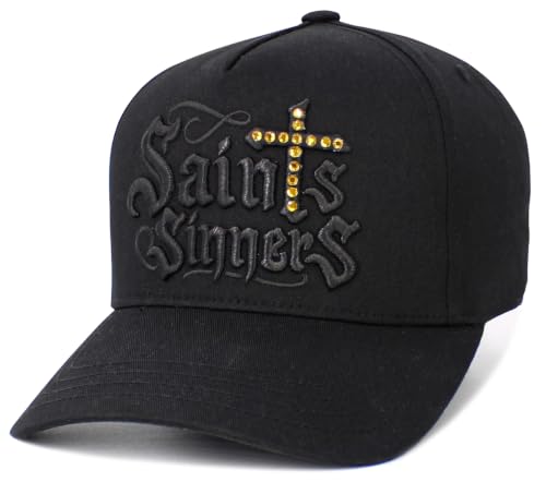 KBETHOS Daddy Dad Hat Pineapple Vacation Baseball Cap Vintage Distressed Classic Polo Style Adjustable - color: Black Black Saints Sinners Rhinestone