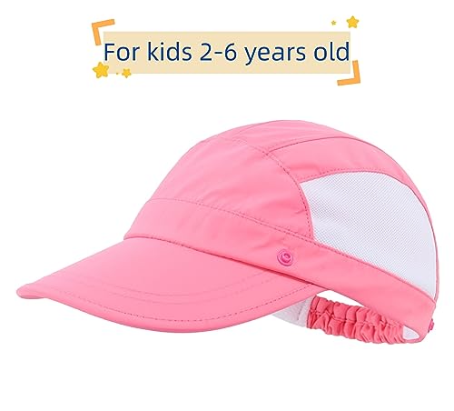 Connectyle Kids Sun Hat with Removable Neck Flap UPF 50+ Sun Protection Baseball Cap Summer Beach Sun Hats 3-6 Years - color: Pink