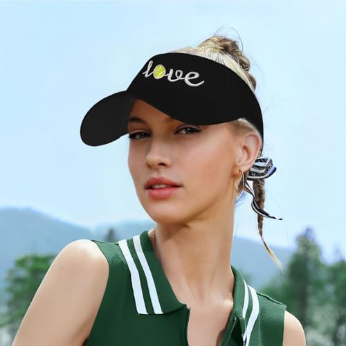 Embroidered Pickleball Visor Men Women,Gifts for Pickleball Lovers - color: Black, style: Tennis Love