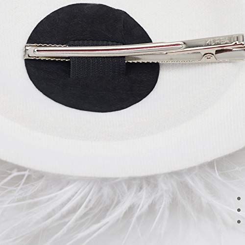 DRESHOW Fascinators Hat Feather Headband Women's Fascinators Tea Party Headwear with Clip Flower Head Band for Girls & Women - color: 6.25" / White
