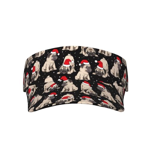 Sports Sun Visor Hats Adjustable Men Women Lightweight Packable Cooling Empty Top Visor Hat for Running, Tennis, Golf - color: Pug