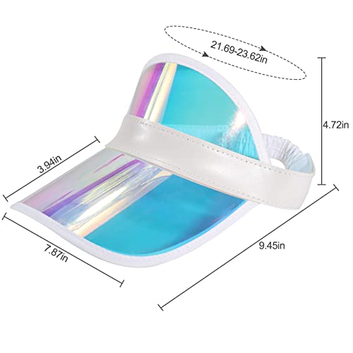 Forwe 10 Pack Sun Visor Hats Women Retro Candy Color Clear Beach Hat Outdoor Sports UV Protection Sunhat