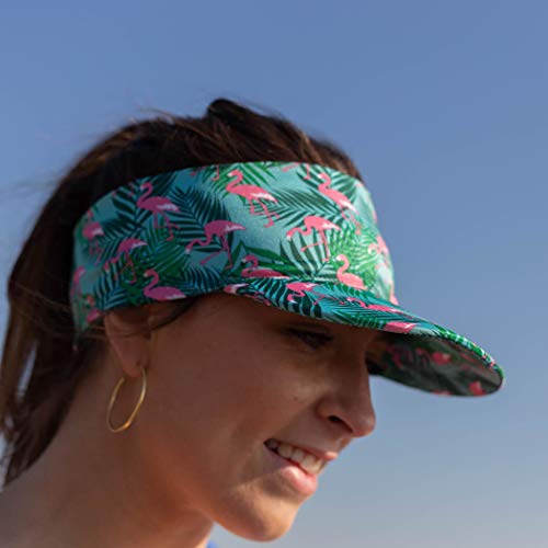 Gone For a Run Running Visor - Comfort Performance - One Size Fits Most - color: Flock It Flamingos