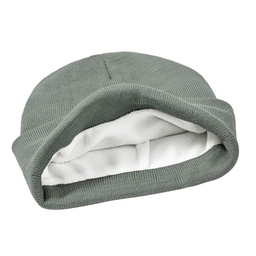 American Trends Thermal Fleece Lined Winter Beanie for Men Women Cold Weather, Warm Knit Skull Cap for Outdoor Activities - color: Light Grey