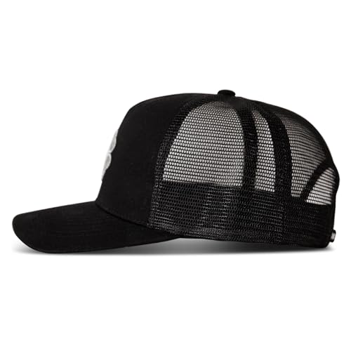 Lucky Brand Trucker Hat | Snapback | Adjustable | Mesh Back | Retro | Baseball Cap | Golf | Fishing | American Heritage - color: 3d Embroidered Clover - Black