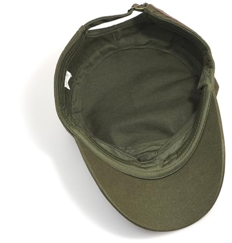 Army Cadet Cap for Men Women Military Flat Top Cap Baseball Caps - color: Star Army Green
