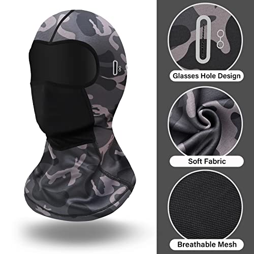2 Pack Balaclava Winter Ski Mask for Men Women Windproof Warm Face Mask for Skiing, Snowboarding, Motorcycle Riding - color: 1 Black+1 Camo
