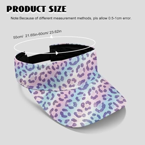 Cool Styles Sun Visor Hats 21.65~23.62 inches Adjustable Open-Top caps Quick-Dry Visor Cap - color: Light Leopard Print