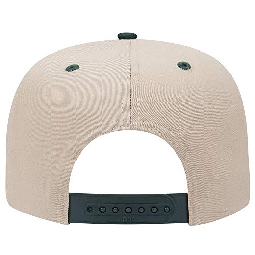 OTTO 6 Panel Pro Style Cotton Blend Twill Cap - color: Dk.grn/Kha